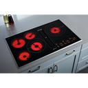 Jennair® 36 Oblivion Glass Electric Radiant Downdraft Cooktop with Tap Touch Controls JED4536KB