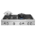 Jennair® 48" NOIR™ Gas Professional-Style Rangetop with Gas Grill JGCP648HM