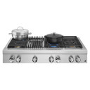 Jennair® 48" NOIR™ Gas Professional-Style Rangetop with Gas Grill JGCP648HM