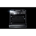 Jennair® 36" RISE™ Dual-Fuel Professional-Style Range with Chrome-Infused Griddle JDRP536HL