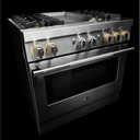 Jennair® RISE™ 36 Dual-Fuel Professional Range with Chrome-Infused Griddle JDRP536HL