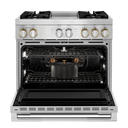 Jennair® RISE™ 36 Dual-Fuel Professional Range with Chrome-Infused Griddle JDRP536HL