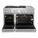 Jennair® NOIR™ 48 Dual-Fuel Professional-Style Range with Chrome-Infused Griddle and Grill JDRP748HM