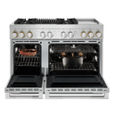 Jennair® RISE™ 48 Dual-Fuel Professional-Style Range with Chrome-Infused Griddle and Grill JDRP748HL