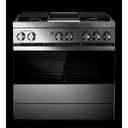 Jennair® NOIR™ 36 Dual-Fuel Professional-Style Range with Chrome-Infused Griddle and Steam Assist JDSP536HM