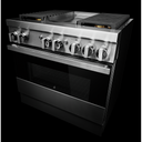 Jennair® NOIR™ 36 Dual-Fuel Professional-Style Range with Chrome-Infused Griddle and Steam Assist JDSP536HM