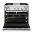 Jennair® NOIR™ 36 Dual-Fuel Professional-Style Range with Chrome-Infused Griddle and Steam Assist JDSP536HM