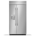 Kitchenaid® 25.1 Cu. Ft. 42" Built-In Side-by-Side Refrigerator features Exterior Water and Ice Dispenser with Measured Fill KBSD742SPS