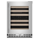 Kitchenaid® 24" Undercounter Wine Cellar with Full-Extension Wood-Front Racks KUWR524SPS