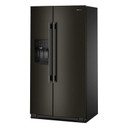 Kitchenaid® 20.8 Cu. Ft. Counter-Depth Side-by-Side Refrigerator with Exterior Ice and Water Dispenser in Black Ore KRSC536RBE