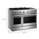 Kitchenaid® 48-Inch 6 Burner Commercial-Style Dual Fuel Range with Griddle KFDD948SSS