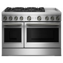 Kitchenaid® 48-Inch 6 Burner Commercial-Style Dual Fuel Range with Griddle KFDD948SSS