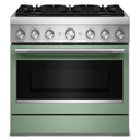 Kitchenaid® 36-Inch 6 Burner Commercial-Style Dual Fuel Range with No Preheat Air Fry Mode KFDS936SDC