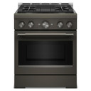KitchenAid® 30-Inch 4 Burner Commercial-Style Gas Range with No Preheat Air Fry Mode KFGS930SBE
