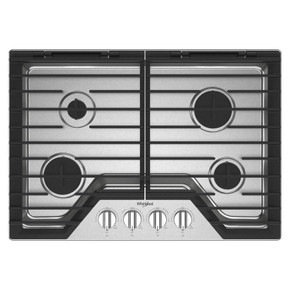 Whirlpool® 30-inch Gas Cooktop with EZ-2-Lift™ Hinged Cast-Iron Grates WCGK5030PS
