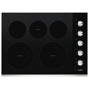 Whirlpool® 30-inch Electric Ceramic Glass Cooktop with Two Dual Radiant Elements WCE77US0HS