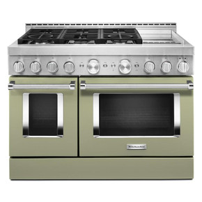 KitchenAid® 48'' Smart Commercial-Style Gas Range with Griddle KFGC558JAV