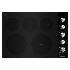 Kitchenaid® 30" Electric Cooktop with 5 Elements and Knob Controls KCES550HBL