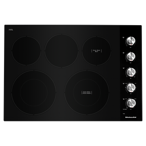 Kitchenaid® 30 Electric Cooktop with 5 Elements and Knob Controls KCES550HBL