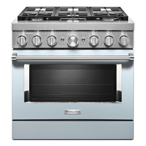 KitchenAid® 36'' Smart Commercial-Style Dual Fuel Range with 6 Burners KFDC506JMB