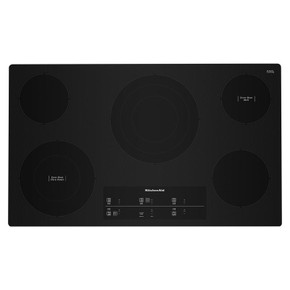 Kitchenaid® 36" Electric Cooktop with 5 Elements and Touch-Activated Controls KCES956KBL