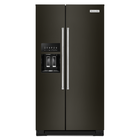 Kitchenaid® 24.8 cu ft. Side-by-Side Refrigerator with Exterior Ice and Water and PrintShield™ Finish KRSF705HBS