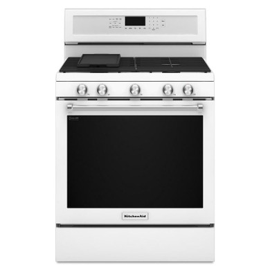 Kitchenaid® 30-Inch 5-Burner Gas Convection Range KFGG500EWH