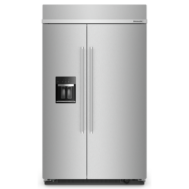 Kitchenaid® 29.4 Cu. Ft. 48" Built-In Side-by-Side Refrigerator with Ice and Water Dispenser KBSD708MPS