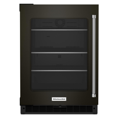 Kitchenaid® 24" Undercounter Refrigerator with Glass Door and Shelves with Metallic Accentsand with PrintShield™ Finish KURL314KBS