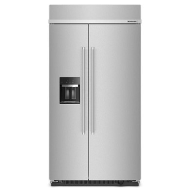 Kitchenaid® 25.1 Cu. Ft. 42" Built-In Side-by-Side Refrigerator with Ice and Water Dispenser KBSD702MPS
