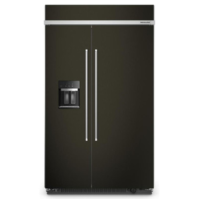Kitchenaid® 29.4 Cu. Ft. 48" Built-In Side-by-Side Refrigerator with Ice and Water Dispenser KBSD708MBS