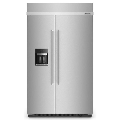 Kitchenaid® 29.4 Cu. Ft. 48" Built-In Side-by-Side Refrigerator with Ice and Water Dispenser KBSD708MSS