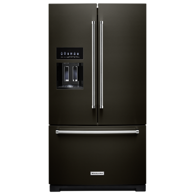 Kitchenaid® 26.8 Cu. Ft. Standard-Depth French Door Refrigerator with Exterior Ice and Water Dispenser KRFF577KBS