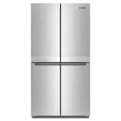 Kitchenaid® 19.4 cu. ft. 36-inch wide Counter-Depth 4-Door Refrigerator with PrintShield™ Finish KRQC506MPS