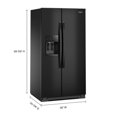 Whirlpool® 36-inch Full Depth Side-by-Side Refrigerator with TruCool™ System WRSF5536RB