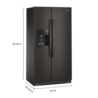 Whirlpool® 36-inch Counter Depth Side-by-Side Refrigerator with TruCool™ System WRSC5536RV