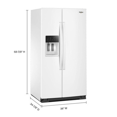 Whirlpool® 36-inch Full Depth Side-by-Side Refrigerator with TruCool™ System WRSF5536RW