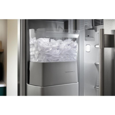 Kitchenaid® 25.1 Cu. Ft. 42" Built-In Side-by-Side Refrigerator features Exterior Water and Ice Dispenser with Measured Fill KBSD742SPS
