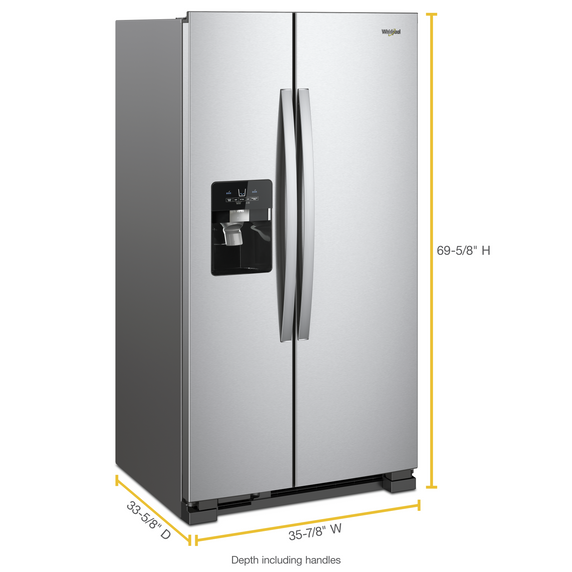 Whirlpool® 36-inch Wide Side-by-Side Refrigerator - 25 cu. ft. WRS555SIHZ