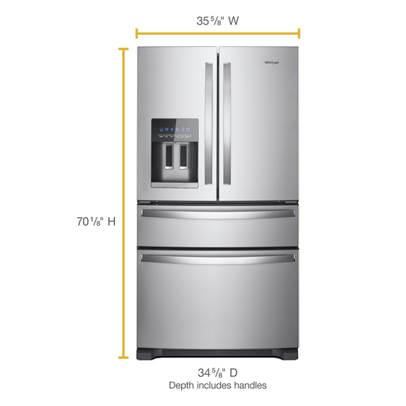 Whirlpool® 36-Inch Wide French Door Refrigerator - 25 cu. ft. WRX735SDHZ