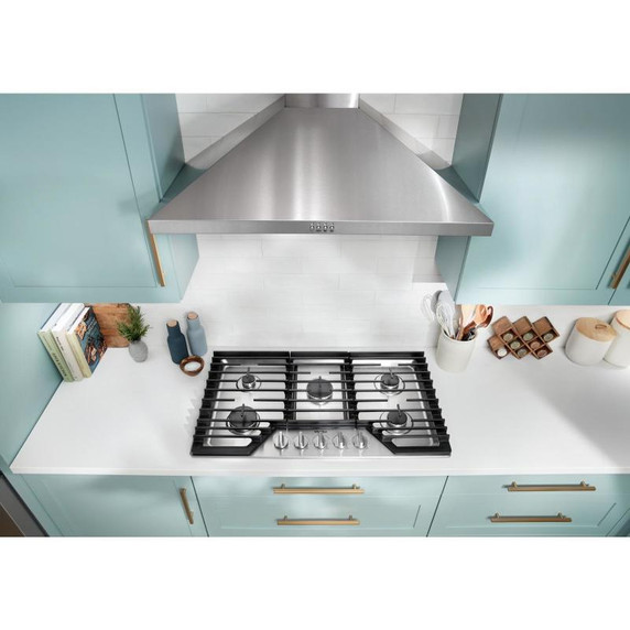 Whirlpool® 36-inch Gas Cooktop with EZ-2-Lift™ Hinged Cast-Iron Grates WCGK5036PS