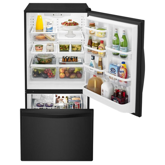 Whirlpool® 22 cu. ft. Bottom-Freezer Refrigerator with Freezer Drawer WRB322DMBB
