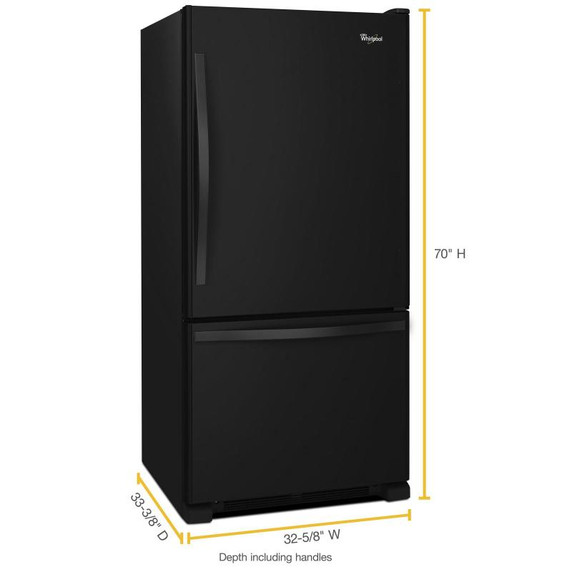 Whirlpool® 22 cu. ft. Bottom-Freezer Refrigerator with Freezer Drawer WRB322DMBB
