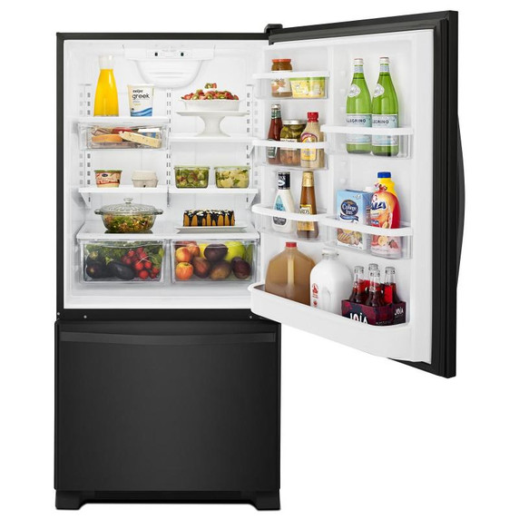 Whirlpool® 22 cu. ft. Bottom-Freezer Refrigerator with Freezer Drawer WRB322DMBB