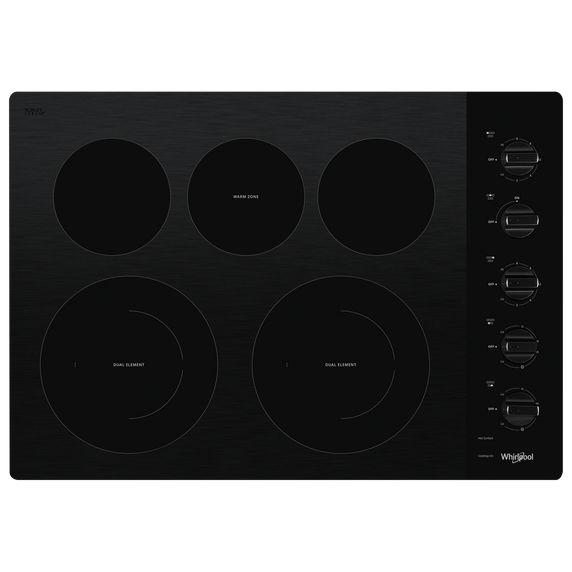 Whirlpool® 30-inch Electric Ceramic Glass Cooktop with Dual Radiant Element WCE55US0HS