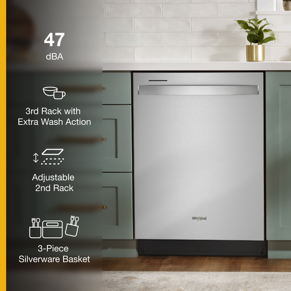 Whirlpool® Fingerprint Resistant Dishwasher with 3rd Rack & Large Capacity WDT970SAKZ