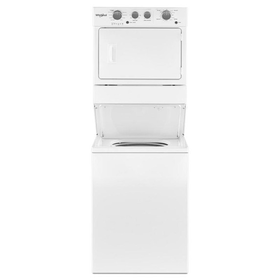 Whirlpool® 4.0 cu.ft I.E.C. Gas Stacked Laundry Center 9 Wash cycles and AutoDry™ WGT4027HW