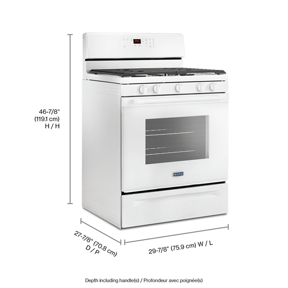 Maytag® 30-inch Wide Gas Range With 5th Oval Burner - 5.0 Cu. Ft. MGR6600FW