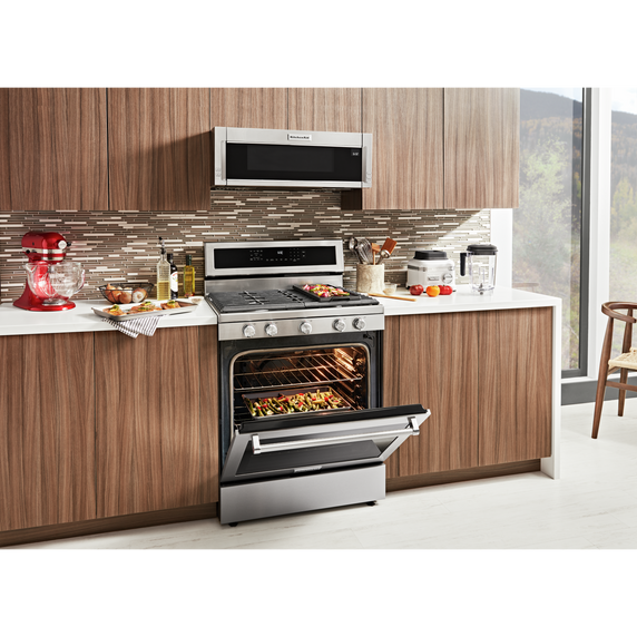 Kitchenaid® 30-Inch 5-Burner Gas Convection Range KFGG500ESS