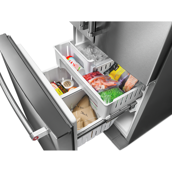 Kitchenaid® 20 cu. Ft. 30-Inch Width Standard Depth French Door Refrigerator with Interior Dispense KRFF300ESS